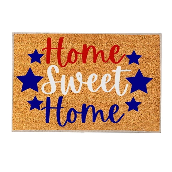 Eoozwa 4th of July Door Mat Patriotic Outdoor Doormat Doormat Decor USA 4th of July Freedom God Bless Rug Red White and Blue Welcome Mat for Independence Day Porch Decor