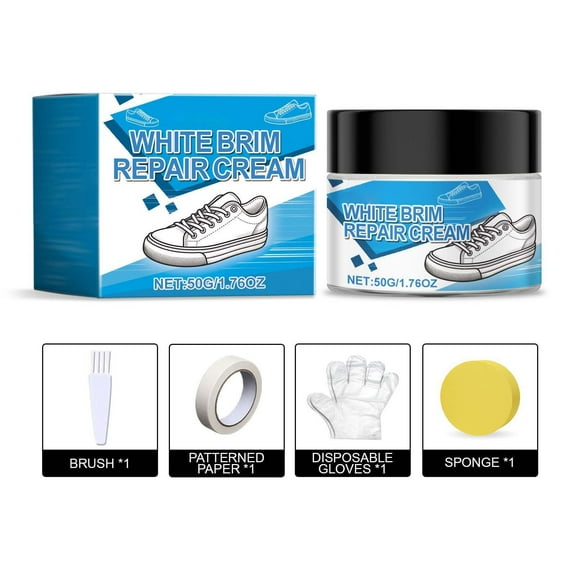 Eoozwa 50g White Leather Repair Paste - Small White Shoe & Bag Color Restorer for Scuffs on Shoes, Jackets & Accessories ,Quick-Dry Formula