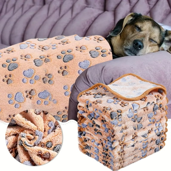 Eoozwa 5PCS Blankets Super Soft Fluffy Premium Fleece Pet Blanket Flannel Throw Washable Pet Blankets for Dog Puppy Cat Paw for Cats Dog Bed Couch Bed (15.7x23.6in)