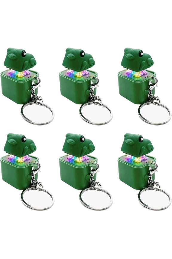 6 Packs Frog Croaking Fidget Toy Keychain Rechargeable Keyboard Clicker with LED Lights Stress Relief Sensory Toy for Adults Anxiety Relief