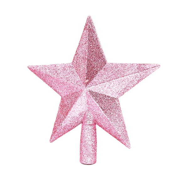 Eoozwa 9.8in Glitter Star Mini Christmas Tree Topper Shatter-Proof Small Christmas Tree Decoration Treetop for Holiday Ornament or Home Décor