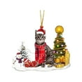 thumbnail image 1 of Eoozwa Acrylic Christmas Cat Ornament - Festive Holiday Cat with Santa Hat and Scarf - Cat Christmas Ornaments -Cat Xmas Decor Tree Hanging - Kitten Christmas Ornament,3.14x2.75 In, 1 of 3