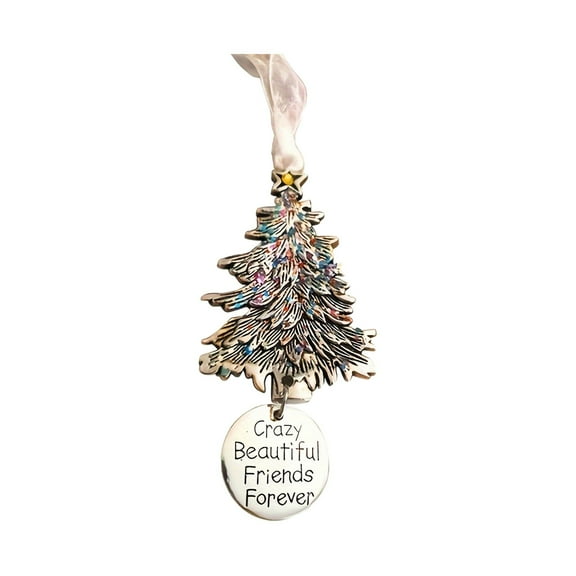 Eoozwa Angel Friendship Ornaments Gift, Best Friend Angle Ornaments New Year Christmas Birthday Gift for Women Female Friend Metal Christmas Tree Hangers Car Interior Pendant