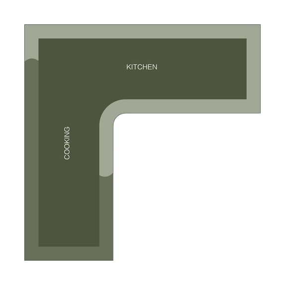 Eoozwa Anti-Slip Corner Kitchen Rug, 1 Piece L-Shaped Floor Mats,Super Absorption Angle Corner Mat for Home,Kitchen