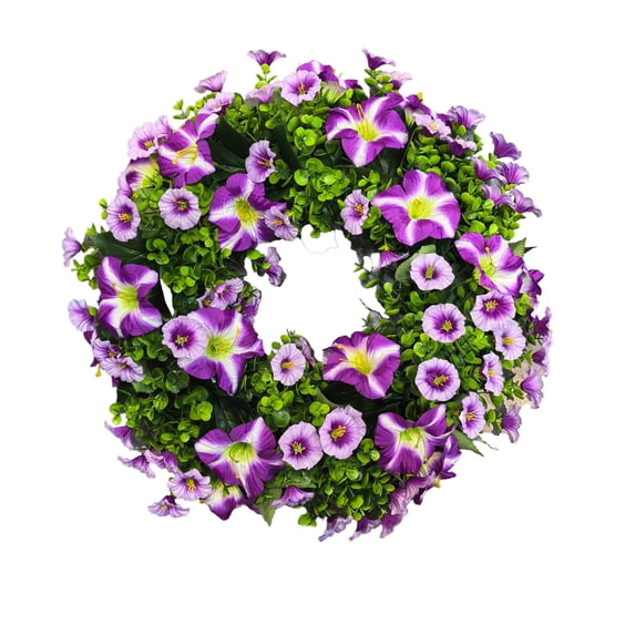 Eoozwa Artificial Greenery Spring Winter Wreath 16 Inch for Front Door Wall Indoor Outdoor Holiday Decor Fireplace Porch All Season Home Decoration