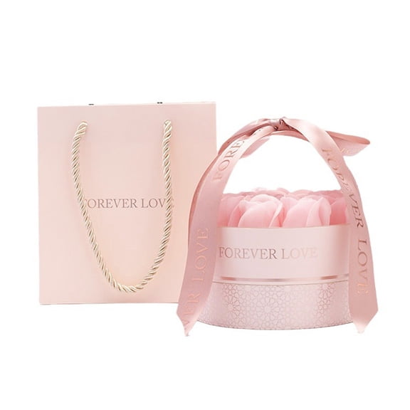 Eoozwa Artificial Rose Gift for Mom Grandma Wife and Girlfriend Valentines Christmas Birthday Plastic Pink with Gift Box Romantic Present