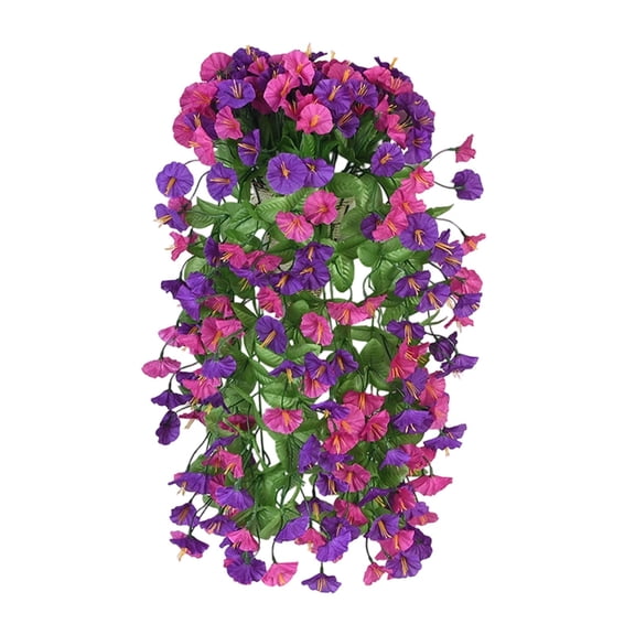 Eoozwa Artificial Rose Vine Hanging Basket Wall Decor Easy Install 33 Inch Rod for Living Room Bedroom Patio Ceiling Decor Fake Flowers Plant Home Decor