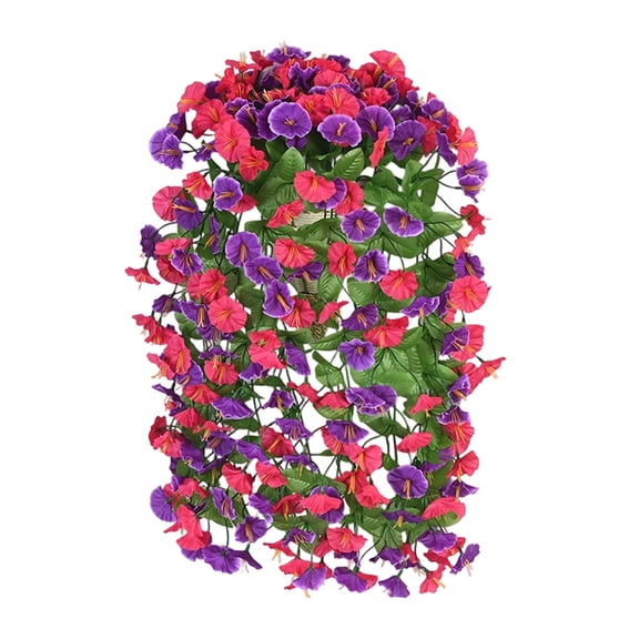 Eoozwa Artificial Rose Vine Hanging Basket Wall Decor Easy Install 33 Inch Rod for Living Room Bedroom Patio Ceiling Decor Fake Flowers Plant Home Decor