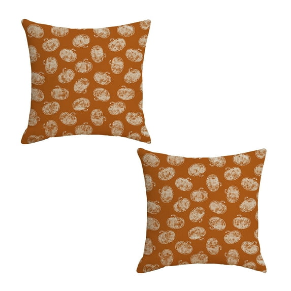 Eoozwa Autumn Pumpkin Pillowcovers Orange White Pumpkin Throw Pillow Covers Thanksgiving Cushion Case for Sofa Home Decor Bedroom Living Room Outdoor 18 x 18 Inches Set of 2 Fall Pillow Covers