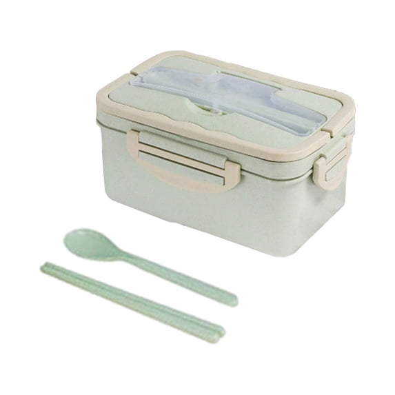 Eoozwa Bento Box for Adults, 1000 ML Bento Lunch Box with Spoon Fork, 3-Compartment Lunch Containers, Microwave Dishwasher Safe, BPA-Free and Food-Safe Materials