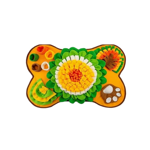 Eoozwa Bone Shaped Dog Sniffing Mat 24x16 Inch Puzzle Slow Feeder for Scent Training Foraging Interactive Toy Machine Washable