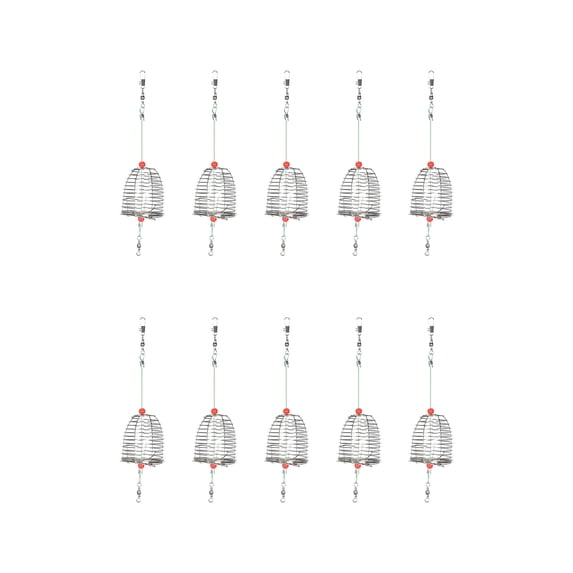 Eoozwa Carp Fishing Bait Cage 10PCS 304 Stainless Steel Chum Rig Basket Catfish Bait Holder Trap Feeder Basket for Freshwater Saltwater Fishing Tackle Accessories