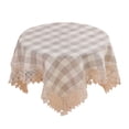thumbnail image 1 of Eoozwa Checkered Round Tablecloth Washable Buffalo Plaid Table Cloth with Tassel Cotton Linen Gingham Table Cover Soft and Thick Fabric Wrinkle for Dining Room, 1 of 6
