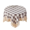 thumbnail image 1 of Eoozwa Checkered Round Tablecloth Washable Buffalo Plaid Table Cloth with Tassel Cotton Linen Gingham Table Cover Soft and Thick Fabric Wrinkle for Dining Room, 1 of 6