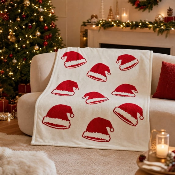 Eoozwa Christmas Ornaments Flannel Throw Blanket All Season Using Ultra Soft Fuzzy Plush Cozy Non-shedding Blanket for Couch Sofa Bed Camping, Ideal Gift for Adults