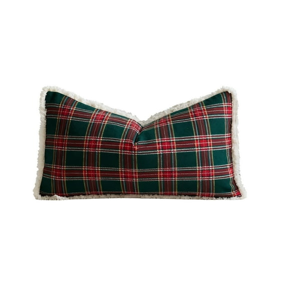 Eoozwa Christmas Plaid Decorative Throw Pillow Covers Scottish Tartan Vintage Farmhouse Winter Cuhion Case Pillow Covers for Couch livingroom Sofa Bed Porch Home Decor 12x20inch