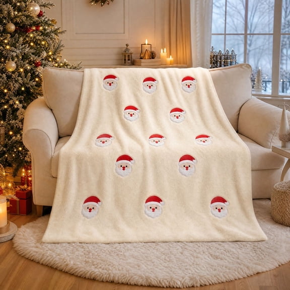 Eoozwa Christmas Printed Throw Blanket, Soft Plush Cozy Xmas Prints Theme Home Decor Flannel Blanket for Bed, Sofa, Couch and Gift
