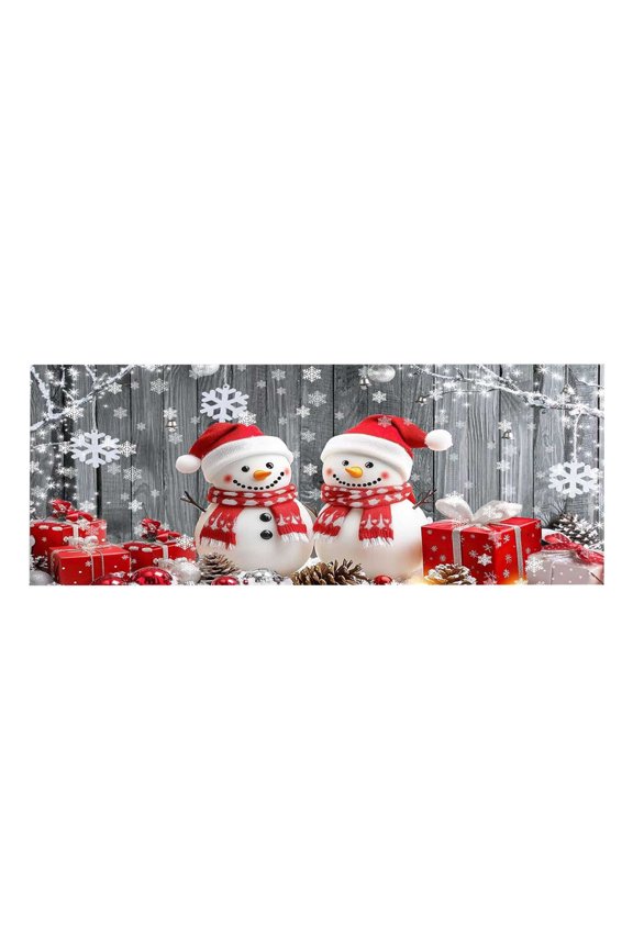 Christmas Snowman Garage Door Banner Cover, Large Fabric Winter Snowman Christmas Backdrop Photo Booth Background Yard Sign for Xmas Holiday Winter New Year Eve Party Supplies