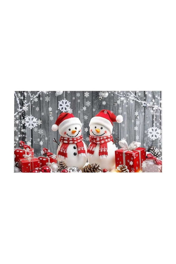 Christmas Snowman Garage Door Banner Cover, Large Fabric Winter Snowman Christmas Backdrop Photo Booth Background Yard Sign for Xmas Holiday Winter New Year Eve Party Supplies