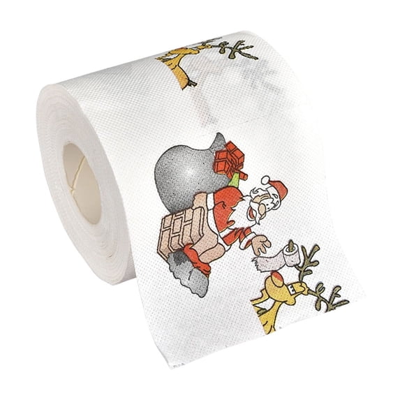 Eoozwa Christmas Toilet Paper Christmas Theme Home Toilet Paper Santa Claus Xmas Tree Merry Christmas Pattern Toilet Paper,Xmas Novelty Toilet Tissue for Bathroom Decor Fun Party Favors Gift