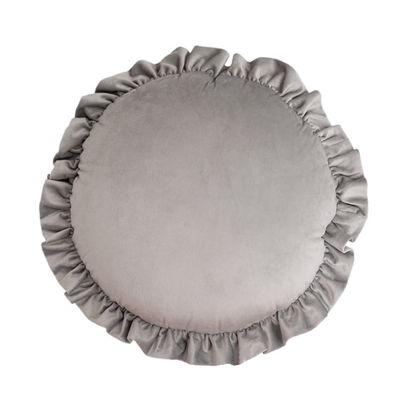 Eoozwa Classic Round Throw Pillow Cover, Solid Color Farmhouse Linen Cotton Decoration Pillow Cover with Ruffles, Sturdy Throw Pillow Case for Couch Sofa Bed Living Room