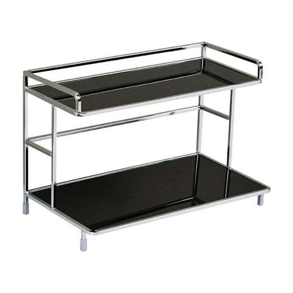 Eoozwa Clear Acrylic Bathroom Counter Organizers and Storage Tray, 2 Tier Makeup,Perfume,Skincare Organizer Shelf & Vanity Storage for Bedroom and Counter Top Spice Racks for Kitchen Corner