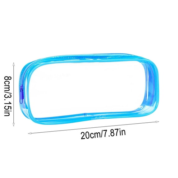 Eoozwa Clear PVC Zipper Pencil Pouch, Pen Pencil Case Makeup Pouch, Large Capacity Pencil Bag for Office Stationery Travel Storage
