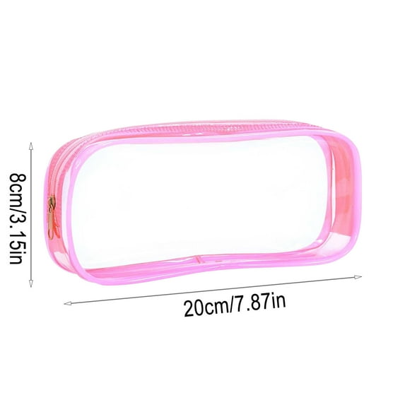 Eoozwa Clear PVC Zipper Pencil Pouch, Pen Pencil Case Makeup Pouch, Large Capacity Pencil Bag for Office Stationery Travel Storage