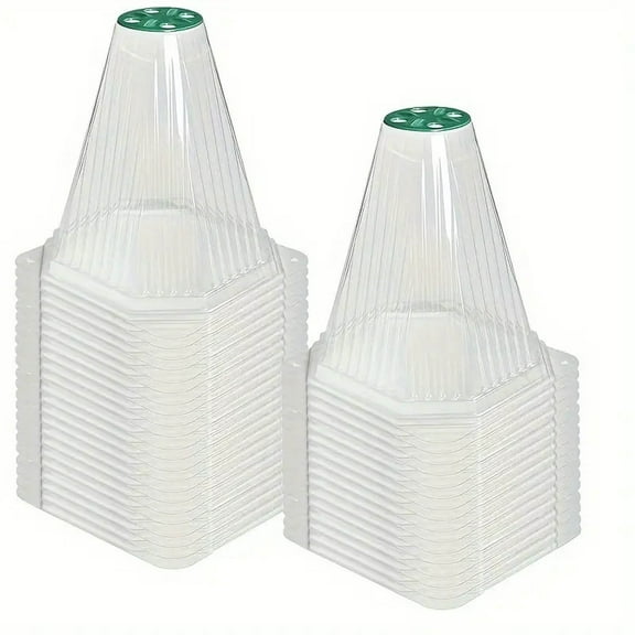 Eoozwa Clear Plant Covers Freeze Protection, Plant Protectors from Animals & Frost. Reusable Garden Protection with Rotatable Vent, Covers for Seeding Tomatoes, Vegetables