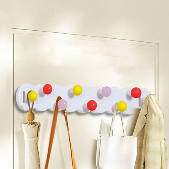 Eoozwa Coat Rack Wall Mount Wall Hooks Rainbow Coat Rack Hooks Cute Bathroom Decor Colorful Backpack Hanger Supplies for Clothes Hat Towel in Bedroom