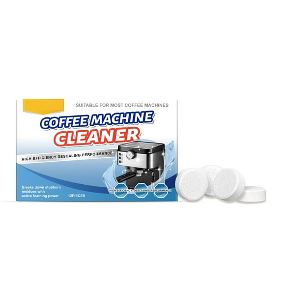 Eoozwa Coffee Machine Cleaner Descaler Tablets - 12 Count, Coffee Maker Pot Descaling & Cleaning Tabs, Descale Drip Coffe and Espresso Machines