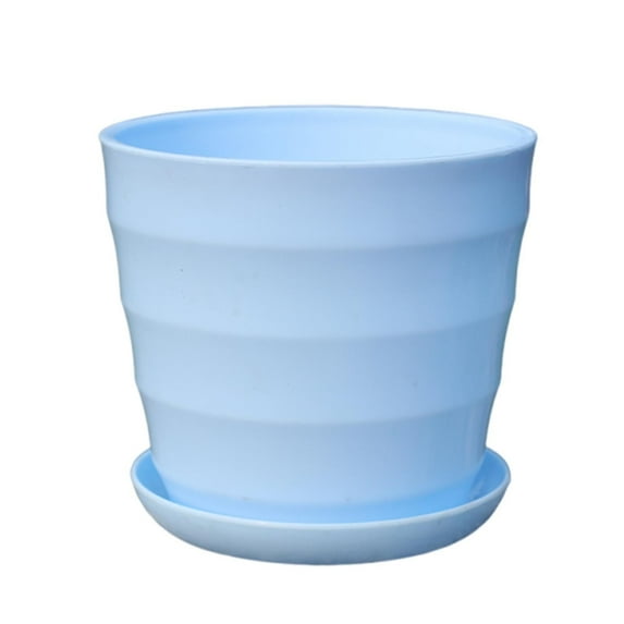 Eoozwa Colorful Plastic Flower Pot with Saucer for Succulent Plants Home Office Decor Modern Planter with Drainage Holes Set