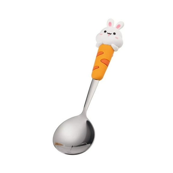 Eoozwa Cute Big Round Spoon Coffee Dessert Utensil with Handle Novelty Kitchen Tool for Gift Party Fun Dining Experience