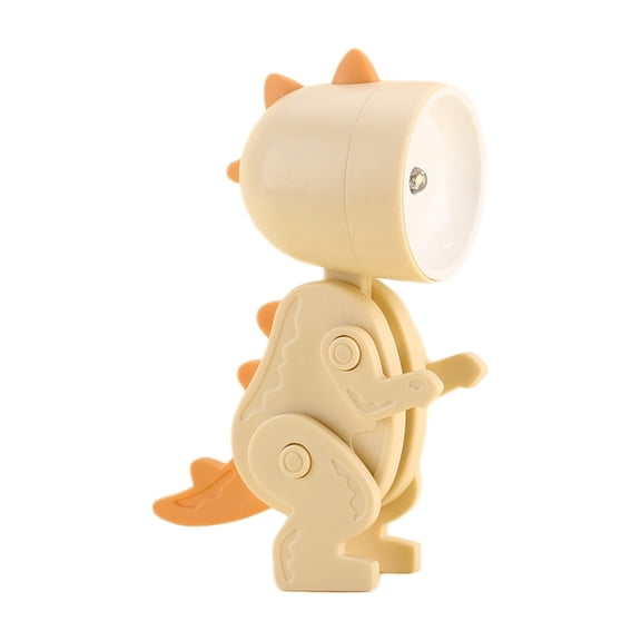 Eoozwa Cute Dinosaur LED Night Light, 3xAG13 Battery Operated Mini Desktop Lamp with Rotating Head, for Bedroom Room, Mother's Day Gift