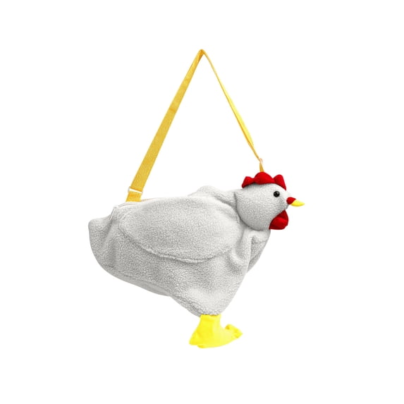 Eoozwa Cute Plush Chicken Large Capacity Shoulder Bag Novelty Animal Shaped Satchel Tote for Women, Adjustable Strap Crossbody Handbag for Cosmetics, Fun Gift for Chicken Lovers
