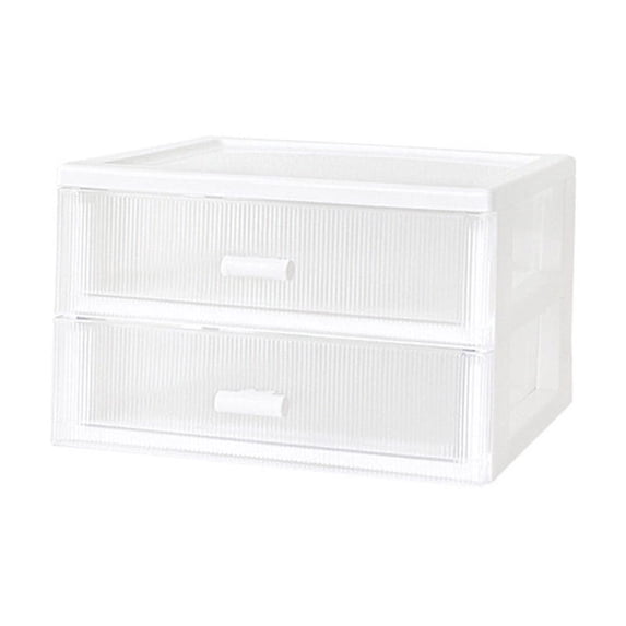 Eoozwa Desktop Drawer Storage Organizer 6.5x5.2x4.3 Inch Large Capacity Plastic Box with Transparent Cover, Dormitory Home Stationery Sundry Shelf