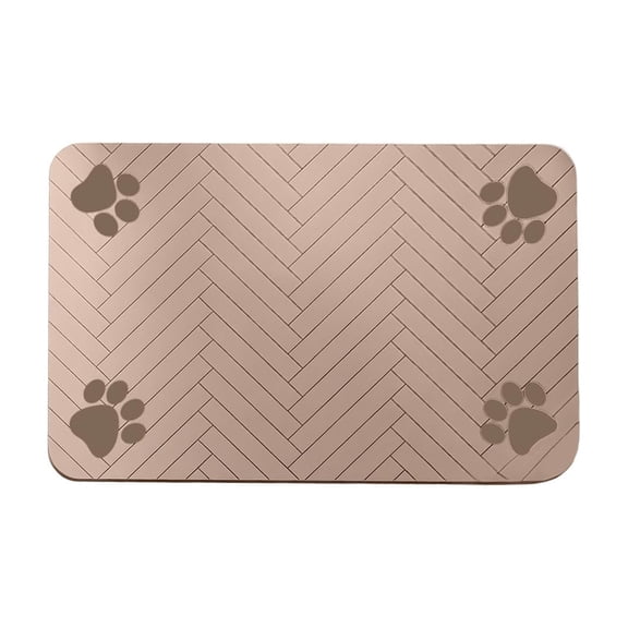 Eoozwa Diatom Mud Pet Feeding Mat 20x12 Inch Waterproof Splash Proof Floor Protector for Dog Cat Bowls, Quick Drying Non Slip Kitchen Entrance Rug, Dirt Resistant Easy Clean