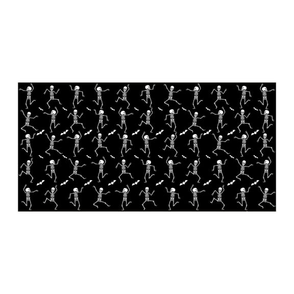 Eoozwa Disposable Skeleton Tablecloth - 54" x 107", Plastic, Waterproof, Rectangular, Halloween Table Cover for Ghost Themed Party Home Decor