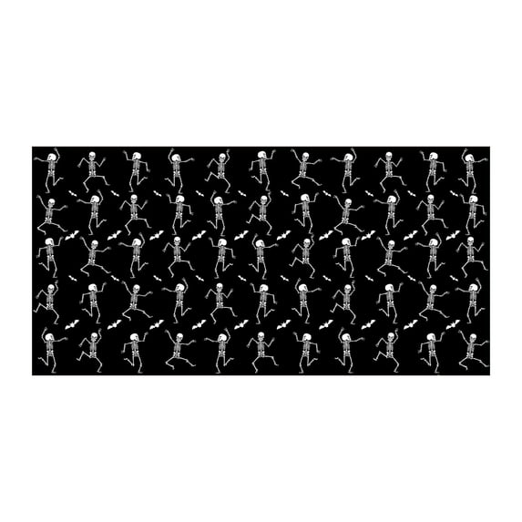 Eoozwa Disposable Skeleton Tablecloth - 54" x 107", Plastic, Waterproof, Rectangular, Halloween Table Cover for Ghost Themed Party Home Decor