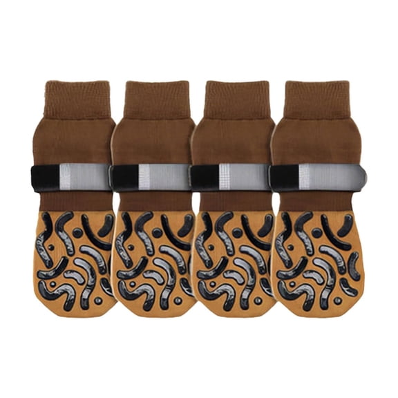 Eoozwa Dog Shoes Waterproof Non Slip Pet Socks with Adjustable Straps for Dogs Spring Walks Indoor Outdoor Travel Protective Booties