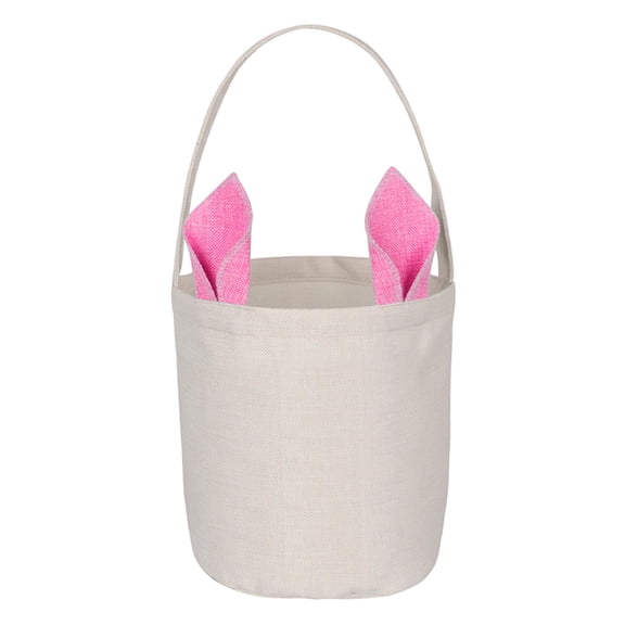 Eoozwa Easter Basket Canvas Tote with Bunny Design Custom Initial Name for Gift Storage Holiday Party Favor Decorative Bag