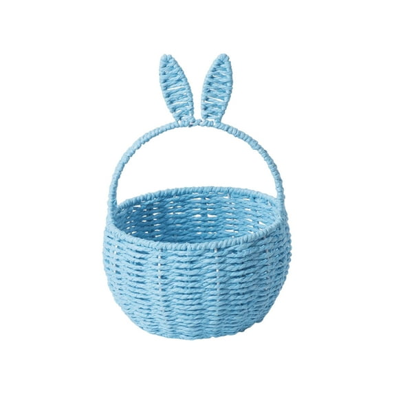 Eoozwa Easter Bunny Woven Basket Long Ears Paper Rope Storage Tote for Candy Eggs Gift Holiday Party Favor Decor Organizer