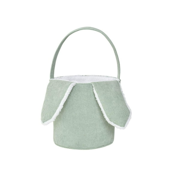 Eoozwa Easter Corduroy Rabbit Basket with Ears for Egg Hunt Party Holiday Storage Gift Handheld Carrier Colorful Foldable Decor