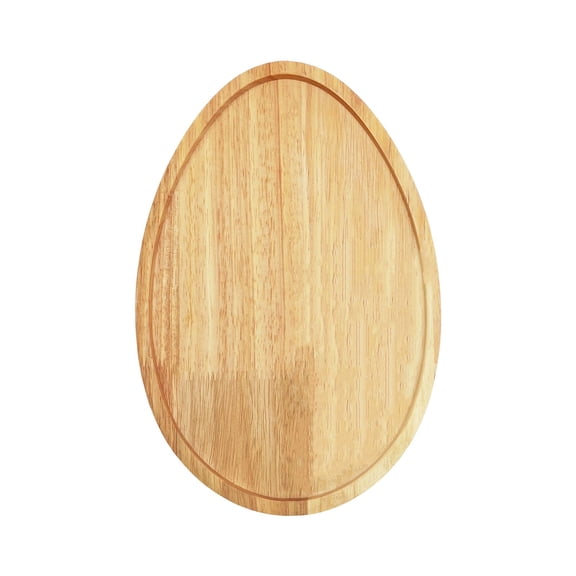 Eoozwa Easter Wooden Serving Tray Egg Shaped Wood Plates Rural Decorative Snack Dessert Platter for Spring Holiday Table Kitchen Home Indoor Outdoor Easter Decorations for Yard Garden, C