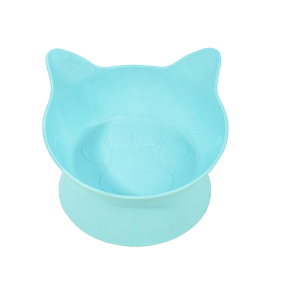 Eoozwa Elevated Cat Food Water Bowl, Anti-Whisker Fatigue Wide Shallow Pet Feeding Bowl, Neck Protection Non-Slip Durable Plastic Dish for Cats, Promote Digestion Easy to Clean