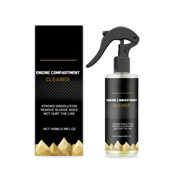 Eoozwa Engine Compartment Cleaner 100ml Degreasing Spray for Automotive Detailing No Rinse Formula Safe On Plastic Rubber Metal Surfaces
