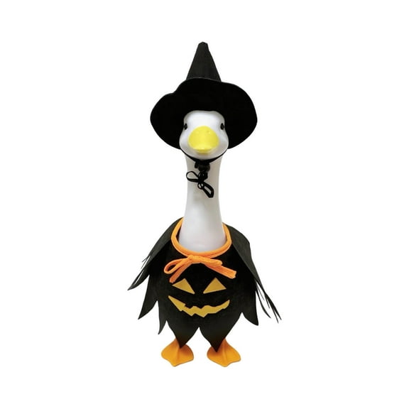 Eoozwa Fall Goose Outfit Halloween Thanksgiving Lawn Porch Goose Hat Clothes Holiday Bandana with Tutu Skirt Costume for 23" Cement Statue Outdoor Patio Yard Lawn Art Decoration