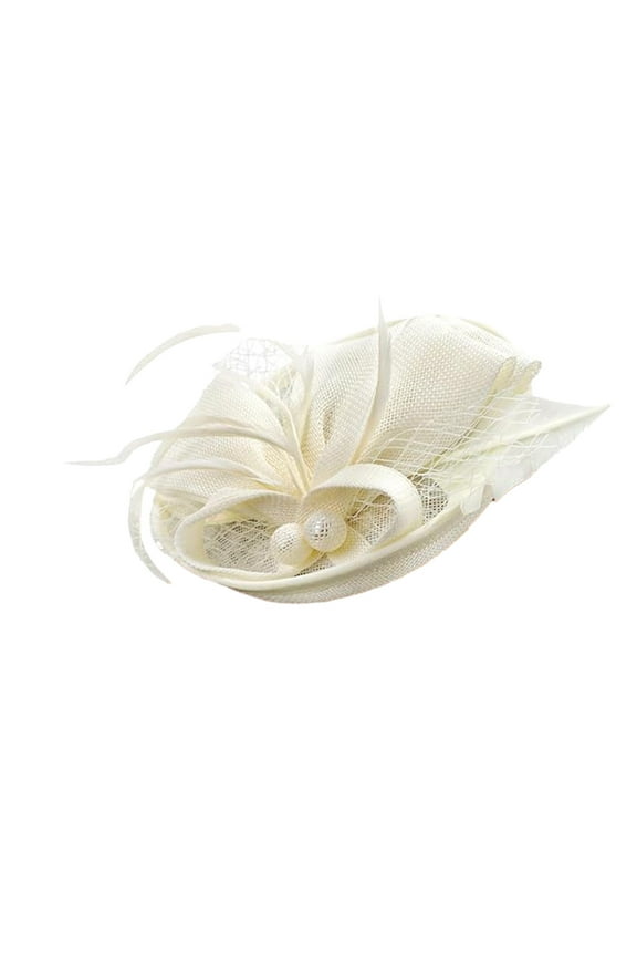 Faux Linen Women's Derby Hat 7.9 Inch Wide Brim Tea Party Headwear, Elegant Sun Protection Cap for Kentucky Derby Wedding Garden