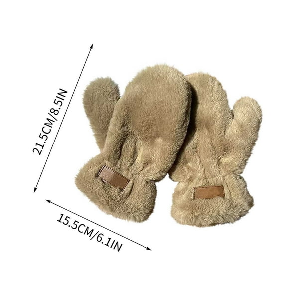 Eoozwa Faux Rabbit Fur Gloves Plush Winter Warm Windproof Mittens Soft Velvet Touch Cold Weather Accessories Fashionable Holiday Gift For Women