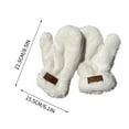 thumbnail image 1 of Eoozwa Faux Rabbit Fur Gloves Plush Winter Warm Windproof Mittens Soft Velvet Touch Cold Weather Accessories Fashionable Holiday Gift For Women, 1 of 6